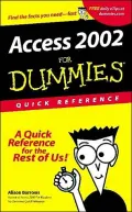 Access 2002 For Dummies Quick Reference