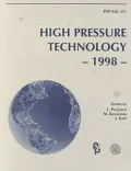 High Pressure Technology The Asme/Jsme Pressure Vessels and Piping Conference, San Diego, Ca...