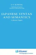 Japanese Syntax And Semantics