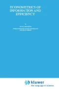 Econometrics Of Information And Efficiency