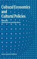 Cultural Economics and Cultural Policies