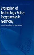 Evaluation of Technology Policy Programmes in Germany