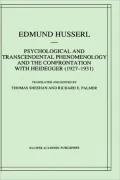 Psychological And Transcendental Phenomenology And The Confrontation With Heidegger (1927-1931)