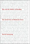 Play and the Politics of Reading: The Social Uses of Modernist Form