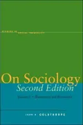 On Sociology Second Edition Volume Two: Illustration and Retrospect