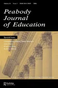 Contemporary School Choice Research A Special Issue of the Peabody Journal of Education