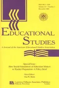 How Social Foundations of Education Matters to Teacher Preparation A Policy Brief a Special ...