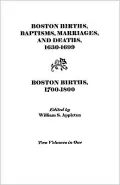 Boston Births, Baptisms, Marriages, And Deaths, 1630-1699 And Boston Births, 1700-1800