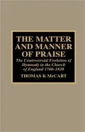 Matter And Manner Of Praise