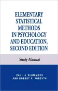 Elementary Statistical Methods In Psychology