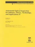 Automated Optical Inspection for Industry Theory, Technology, and Applications II  16-19 Sep...