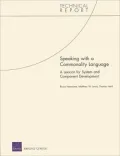 Speaking with a Commonality Language: A Lexicon for System and Component Development