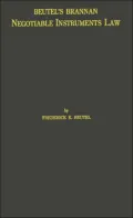 Beutel's Brannan Negotiable Instruments Law