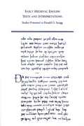 Early medieval English texts and interpretations