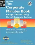 Corporate Minutes Book The Legal Guide to Taking Care of Corporate Business