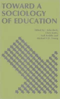 Toward a Sociology of Education