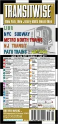 Streetwise Transitwise Map - Laminated New York Metropolitan Commuter Transit Map - Folding Pocket Size Travel Map