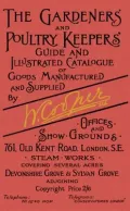 Gardeners and Poultry Keepers Guide and Illustrated Catalogue of W. Cooper, Ltd.: 500 drawings of greenhouses, farm and garden buildings, and rustic furniture