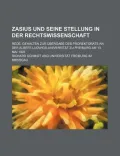 Zasius Und Seine Stellung in Der Rechtswissenschaft