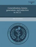 Generalization, Lemma Generation, and Induction in Acl2.