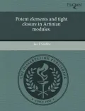 Potent Elements and Tight Closure in Artinian Modules. by Joe F. Stubbs — book cover