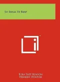 Book cover of So Shall Ye Reap