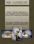 Carter V. Marvel Carburetor Co U.S. Supreme Court Transcript of Record with Supporting Pleadings