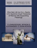 Ohio Nat Life Ins Co V. Sachs U.S. Supreme Court Transcript of Record with Supporting Pleadings