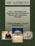 Arky V. Rosenberg U.S. Supreme Court Transcript of Record with Supporting Pleadings