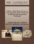 Suttle V. Reich Bros Const Co U.S. Supreme Court Transcript of Record with Supporting Pleadings