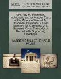 Mrs. Fay M. Hoshman, Individually and as Natural Tutrix of the Minors of Russell M. Hoshman, Petitioner, V. ESSO Standard Oil Company. U.S. Supreme Co