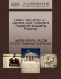Lanza V. New Jersey U.S. Supreme Court Transcript of Record with Supporting Pleadings