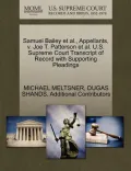 Samuel Bailey et al., Appellants, V. Joe T. Patterson et al. U.S. Supreme Court Transcript of Record with Supporting Pleadings