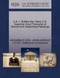 U.S. V. Buffalo Sav. Bank U.S. Supreme Court Transcript of Record with Supporting Pleadings