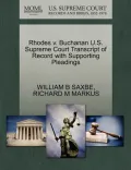 Rhodes V. Buchanan U.S. Supreme Court Transcript of Record with Supporting Pleadings