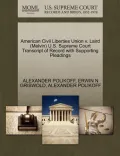 American Civil Liberties Union V. Laird (Melvin) U.S. Supreme Court Transcript of Record with Supporting Pleadings