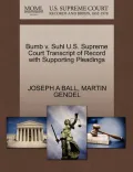 Bumb V. Suhl U.S. Supreme Court Transcript of Record with Supporting Pleadings