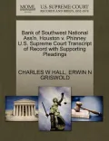 Bank of Southwest National Ass'n, Houston V. Phinney U.S. Supreme Court Transcript of Record with Supporting Pleadings