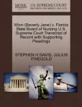 Winn (Beverly Jane) V. Florida State Board of Nursing U.S. Supreme Court Transcript of Record with Supporting Pleadings