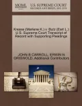 Kresse (Marlene K.) V. Butz (Earl L.) U.S. Supreme Court Transcript of Record with Supporting Pleadings