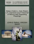 Weber (Helen) V. Aoki (Ralph) U.S. Supreme Court Transcript of Record with Supporting Pleadings