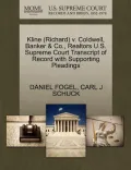 Kline (Richard) V. Coldwell, Banker & Co., Realtors U.S. Supreme Court Transcript of Record with Supporting Pleadings