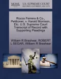 Rocco Ferrera & Co., Petitioner, V. Harold Morrison, Etc. U.S. Supreme Court Transcript of Record with Supporting Pleadings