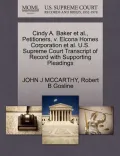 Cindy A. Baker et al., Petitioners, V. Elcona Homes Corporation et al. U.S. Supreme Court Transcript of Record with Supporting Pleadings