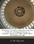 Summary of Water-Resources Activities of the U.S. Geological Survey in Colorado, Fiscal Year 1987