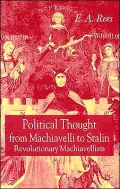 Political Thought From Machiavelli To Stalin