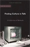 Finding Culture in Talk : A Collection of Methods