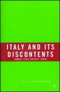 Italy and its Discontents: Family, Civil Society, State, 1980-2001