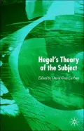 Hegel's Theory Of The Subject