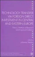 Technology Transfer Via Foreign Direct Investment in Central and Eastern Europe: Theory, Method of Research and Empirical Evidence